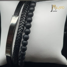 Lade das Bild in den Galerie-Viewer, Kugel-Lederband mit Gravur-Platte (Edelstahl) in verschiedenen Farben inkl. kostenlose Gravur