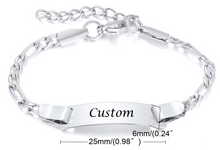Lade das Bild in den Galerie-Viewer, Baby Armbänder | Personalisierte 3D Edelstahl-Armband + kostenlose Gravur