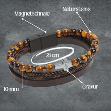 Lade das Bild in den Galerie-Viewer, Kugel-Lederband in schwarz mit silbernem Kreuz (Edelstahl) inkl. Gratis Gravur