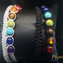 Lade das Bild in den Galerie-Viewer, Geflochtene Kugelarmband 2 Satz multicolor 7 Chakra Naturstein