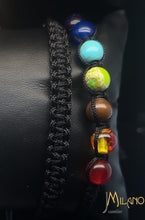 Lade das Bild in den Galerie-Viewer, Geflochtene Kugelarmband 2 Satz multicolor 7 Chakra Naturstein