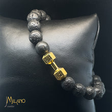 Lade das Bild in den Galerie-Viewer, Elastischer Fitness Kugelarmband mit hantelförmigen Legierungsanhänger (Edelstahl) in verschiedenen Farben