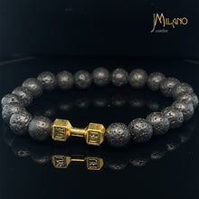 Lade das Bild in den Galerie-Viewer, Elastischer Fitness Kugelarmband mit hantelförmigen Legierungsanhänger (Edelstahl) in verschiedenen Farben