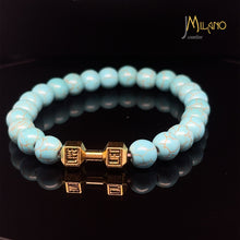 Lade das Bild in den Galerie-Viewer, Elastischer Fitness Kugelarmband mit hantelförmigen Legierungsanhänger (Edelstahl) in verschiedenen Farben