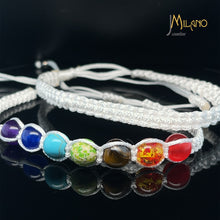 Lade das Bild in den Galerie-Viewer, Geflochtene Kugelarmband 2 Satz multicolor 7 Chakra Naturstein