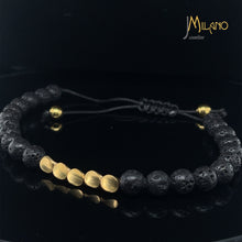 Lade das Bild in den Galerie-Viewer, Geflochtene Kugelarmband 2 Satz mit 10 vergoldeten Steinen in matt und glänzend