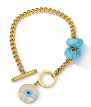 Lade das Bild in den Galerie-Viewer, Nazar Armband vergoldet + Zirkonia