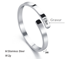Lade das Bild in den Galerie-Viewer, Edelstahl Damenring verstellbar | Personalisierte 3D Edelstahl-Ring + kostenlose Gravur