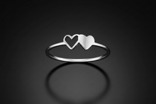 Lade das Bild in den Galerie-Viewer, Initialen-Herzring aus Edelstahl – Alphabet Ring A–Z für Damen