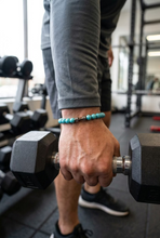 Lade das Bild in den Galerie-Viewer, Elastischer Fitness Kugelarmband mit hantelförmigen Legierungsanhänger (Edelstahl) in verschiedenen Farben