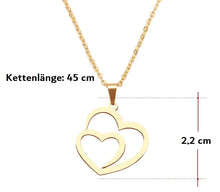 Lade das Bild in den Galerie-Viewer, Damen | Herz Edelstahl Halskette vergoldet