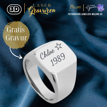 Lade das Bild in den Galerie-Viewer, NEU| Siegelring Edelstahl inkl. Gravur