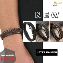 Lade das Bild in den Galerie-Viewer, Kugel-Lederband in schwarz mit silbernem Kreuz (Edelstahl) inkl. Gratis Gravur