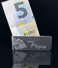 Lade das Bild in den Galerie-Viewer, Edelstahl Geldklammer Stahlfarbe + (kostenlose) Gravur