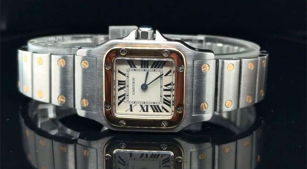 CARTIER Santos -Edelstahl / Gold * 24mm * Quartz