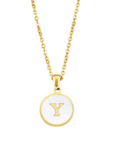 Lade das Bild in den Galerie-Viewer, Alphabet | Buchstabe Edelstahl Halskette vergoldet