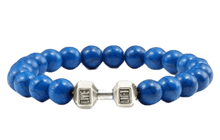 Lade das Bild in den Galerie-Viewer, Elastischer Fitness Kugelarmband mit hantelförmigen Legierungsanhänger (Edelstahl) in verschiedenen Farben