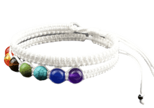 Lade das Bild in den Galerie-Viewer, Geflochtene Kugelarmband 2 Satz multicolor 7 Chakra Naturstein