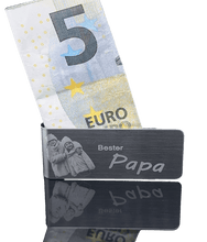 Lade das Bild in den Galerie-Viewer, Edelstahl Geldklammer vergoldet / stahl-matt / schwarz-matt + (kostenlose) Gravur