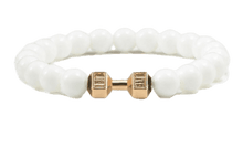 Lade das Bild in den Galerie-Viewer, Elastischer Fitness Kugelarmband mit hantelförmigen Legierungsanhänger (Edelstahl) in verschiedenen Farben