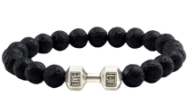 Lade das Bild in den Galerie-Viewer, Elastischer Fitness Kugelarmband mit hantelförmigen Legierungsanhänger (Edelstahl) in verschiedenen Farben