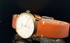 Longines Automatic 34 mm – Vergoldetes Gehäuse, Weißes Zifferblatt, Neues Lederband
