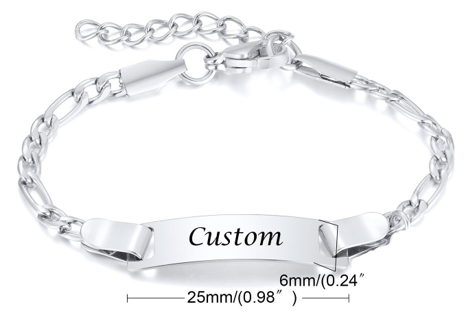 Baby Tauf-Armbänder | Personalisierte 3D Edelstahl-Armband  + kostenlose Gravur