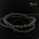 Geflochtener Kugelarmband 2 Satz lavastein-schwarz Natursteine