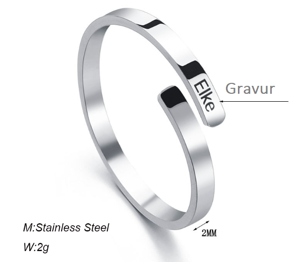 Verstellbarer 3D Edelstahl‑Damenring | Kostenlose Premium-Gravur