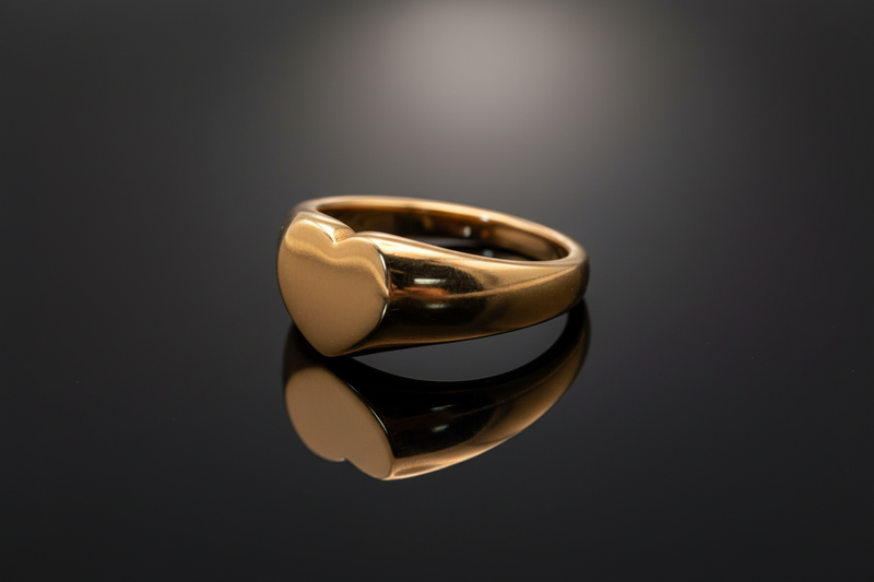 Damenring aus Edelstahl in Herzform – individuell gravierbar