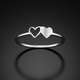 Initialen-Herzring aus Edelstahl – Alphabet Ring A–Z für Damen