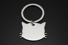 Lade das Bild in den Galerie-Viewer, Katzen-Schlüsselanhänger aus Edelstahl mit Gravur – Eleganter Charm