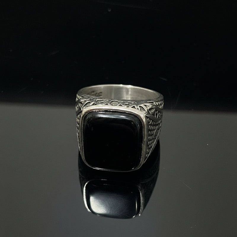 Herren Siegelringe in Edelstahl Onyx, Tigerauge oder Türkis