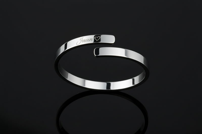 Verstellbarer 3D Edelstahl‑Damenring | Kostenlose Premium-Gravur