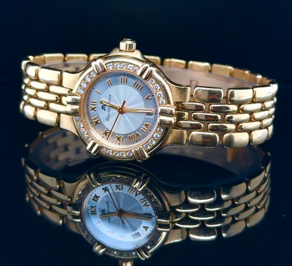 Maurice Lacroix Calypso Damenuhr Gold 18K Brillanten | Quarz | Elegante Damenuhr