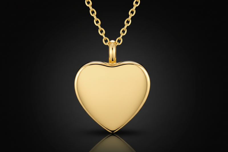 Edler Herzanhänger aus Edelstahl mit Kette & Füllset  – Gedenkschmuck mit Gravur
