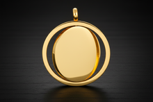 Lade das Bild in den Galerie-Viewer, Drehbarer Edelstahl Anhänger mit Gravur – Runde Gravurplatte Unisex
