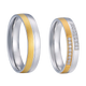 Bicolor vergoldete Edelstahl Partnerringe mit Zirkonia Steinen - 1510/PV-25