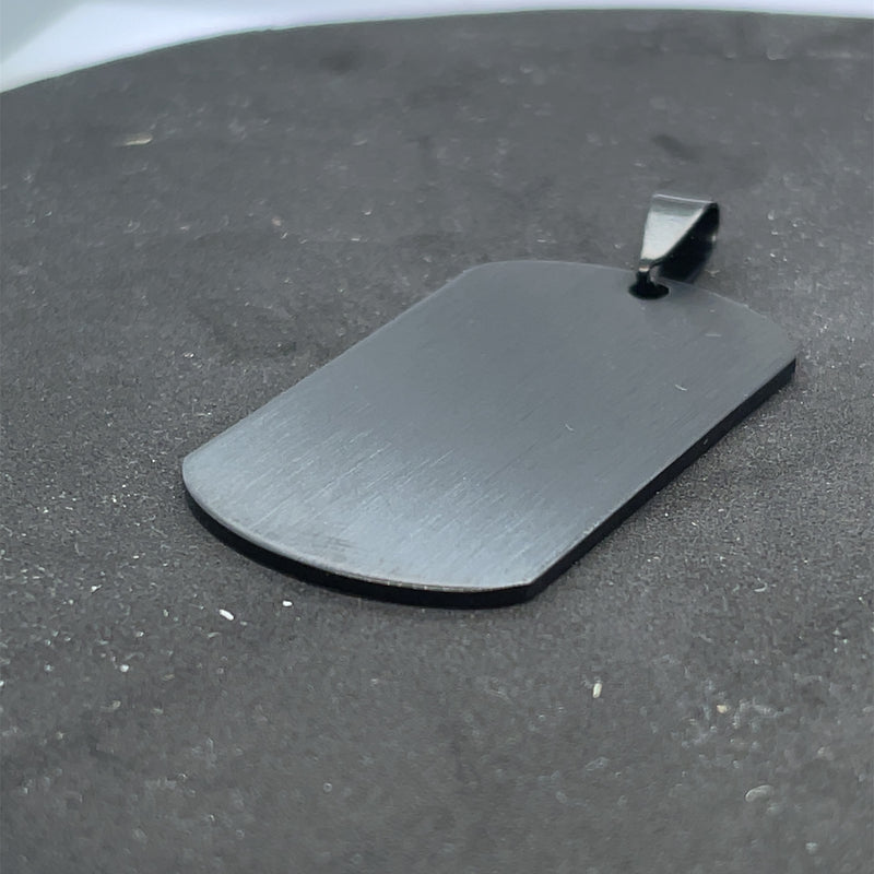 Kostenlose 3D Foto(gravur) + Anhänger | Personalisierte Edelstahl-Anhänger in schwarz-matt, Hundemarke, mattiert