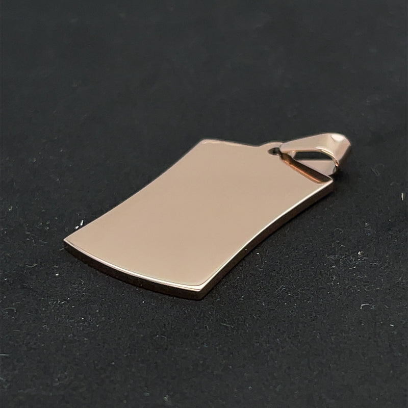 Kostenlose 3D Gravur (Foto)+ Anhänger | Personalisierte Quadratischer Edelstahl-Anhänger in Roségold, glänzend